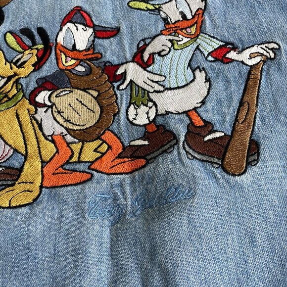 Vintage Walt Disney Too Cute Guetta Bros Embroidered Denim Womens Size L (Z7) - Picture 3 of 10